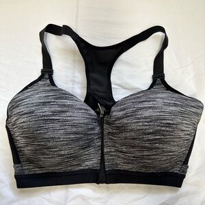 Victoria's Secret Black and Gray Sports Bra with Racerback Design
